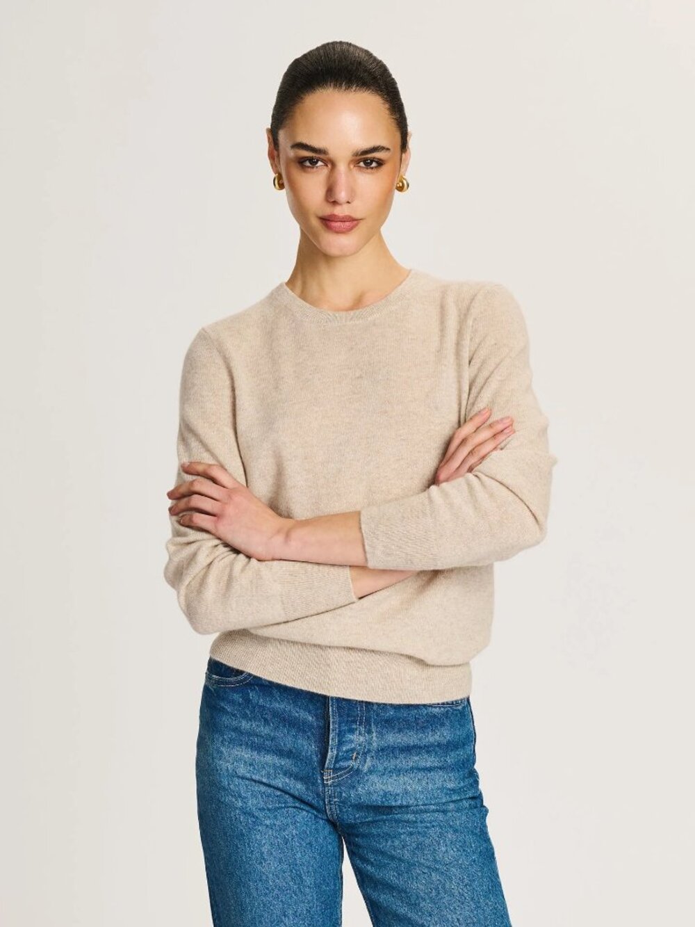 NWT New NAADAM The Original Cashmere Sweater In Oatmeal Size M